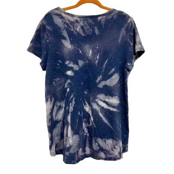 Blue tie-dye Hi low t-shirt - Picture 2 of 3